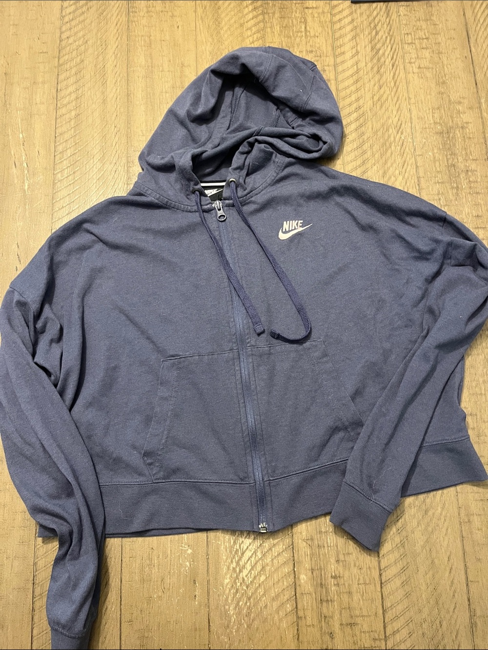 Nike Women's Gray Blue Hooded Zip Jacket